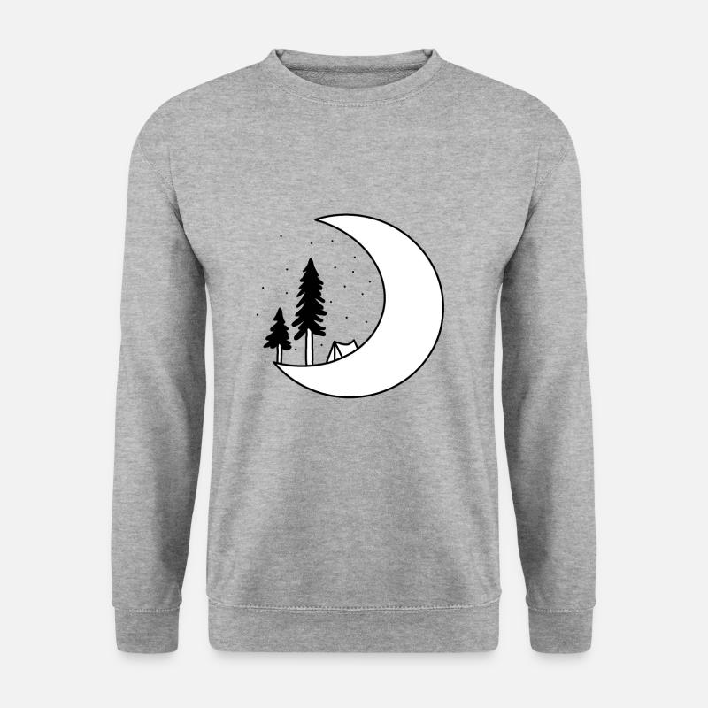Zelten im Mondschein - Unisex Pullover - Weißgrau meliert