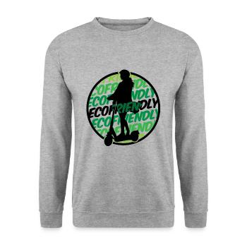 eco friendly | E-Scooter Escooter Elektro Roller - Unisex Pullover - Weißgrau meliert - Vorne - Alina (178cm) & Michal (187cm)
