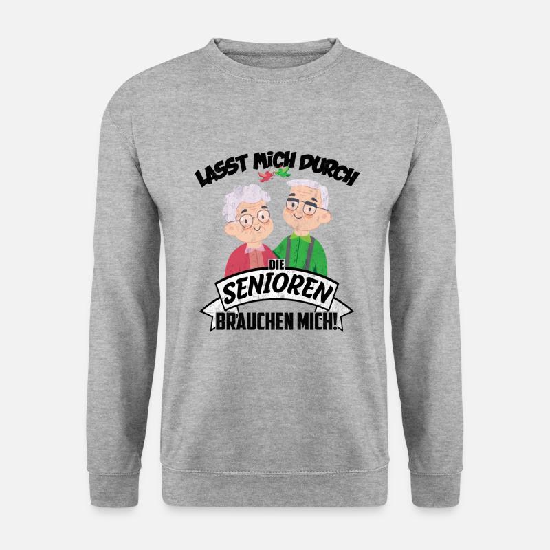 Senioren brauchen mich | Altenpflege Pfleger - Unisex Pullover - Weißgrau meliert