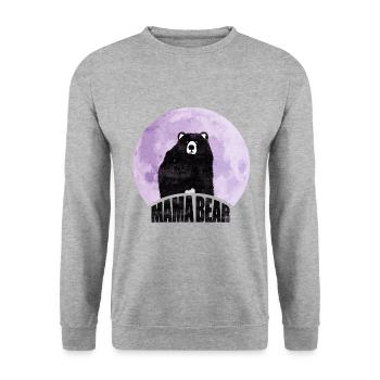 Mama Bear proud Mommy stolze Mutter - Unisex Pullover - Weißgrau meliert - Vorne - Alina (178cm) & Michal (187cm)