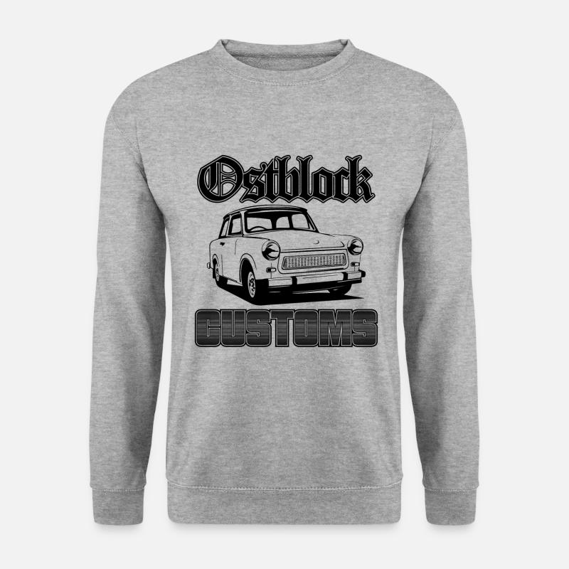 Trabi Trabbi Ostblock Customs DDR Auto - Unisex Pullover - Weißgrau meliert