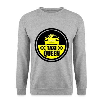 Taxi Königin - Taxi Queen - Sweat-shirt Unisexe - gris chiné - Devant - Alina (178cm) & Michal (187cm)