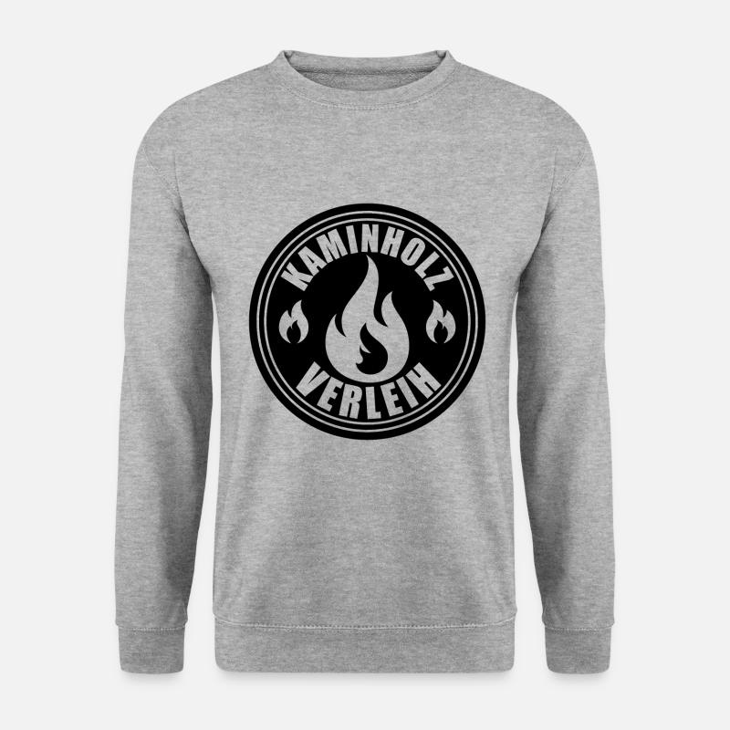 Kaminholz Verleih - Unisex Pullover - Weißgrau meliert