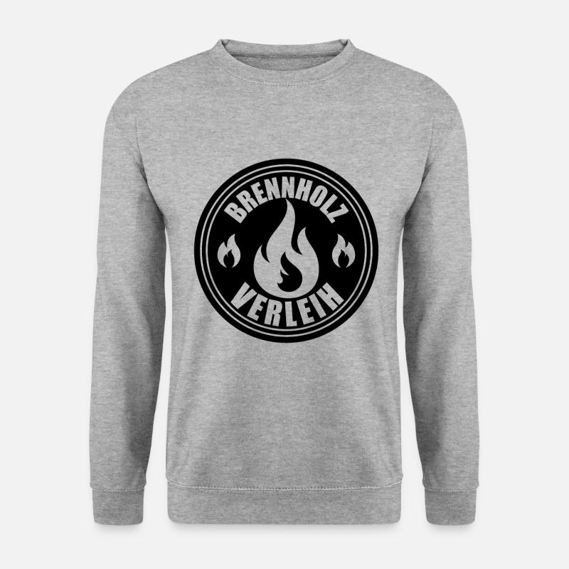 Brennholz Verleih - Unisex Pullover - Weißgrau meliert