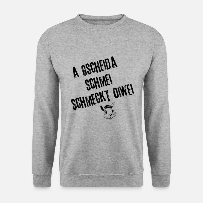 GscheidaSchmei_GeschmackStyle | Redewendung - Unisex Pullover - Weißgrau meliert