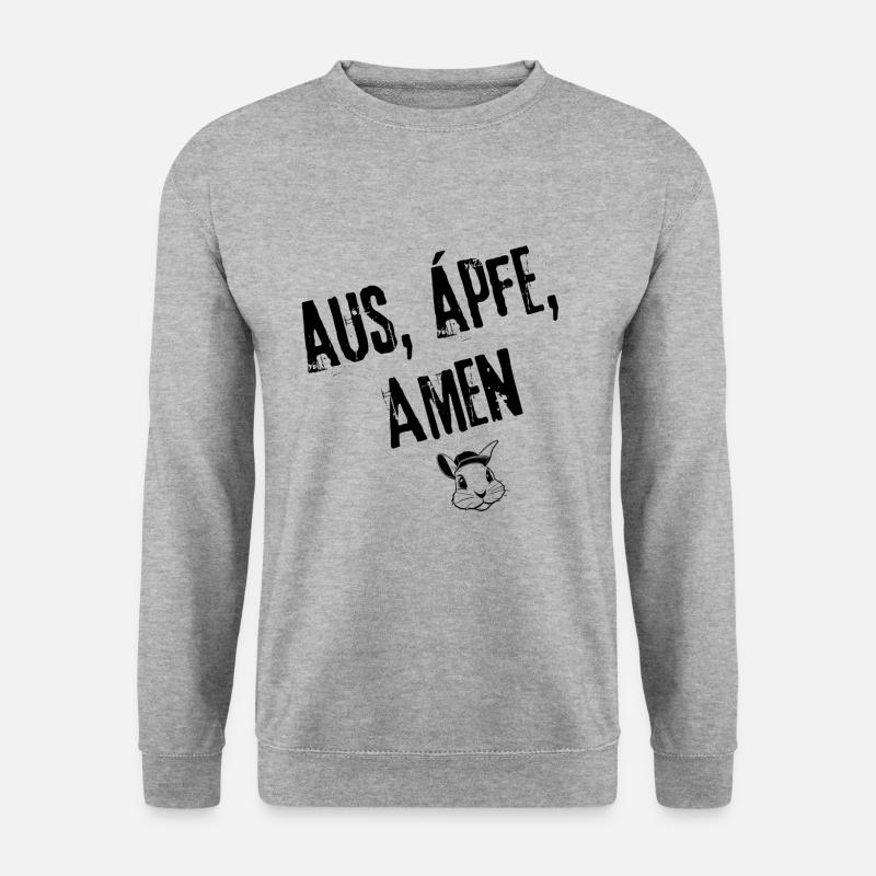 ApfelAus Amen | Redewendung - Unisex Pullover - Weißgrau meliert