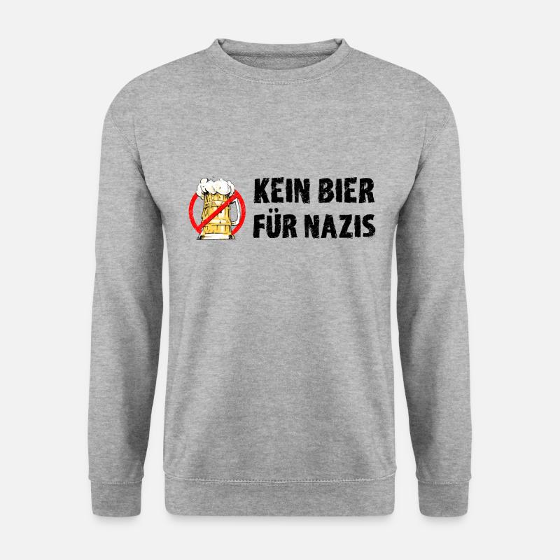 Anti Nazi Spruch - Unisex Pullover - Weißgrau meliert