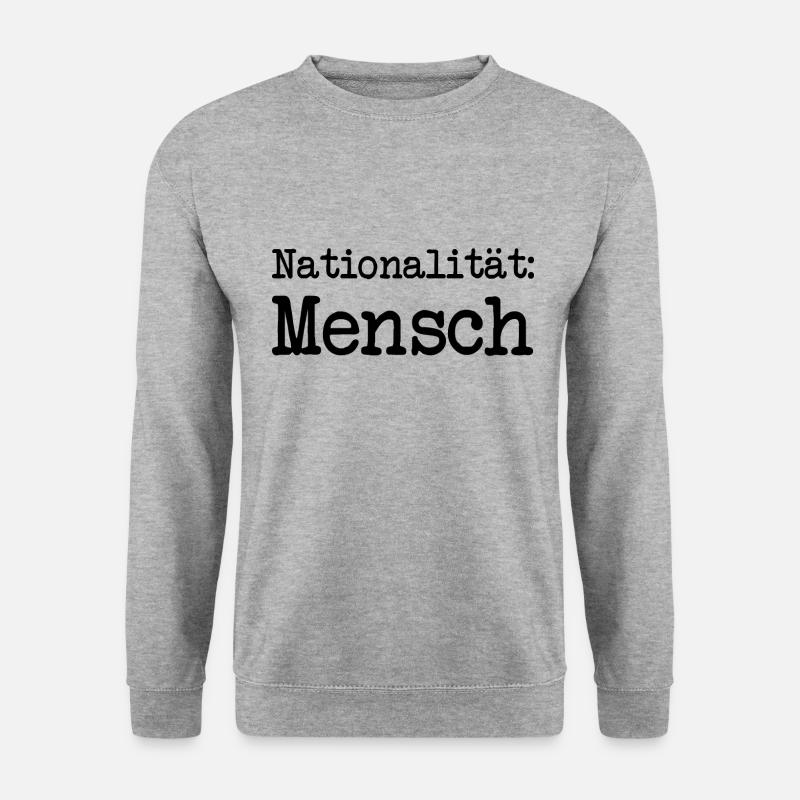Anti Nazi Spruch - Unisex Pullover - Weißgrau meliert