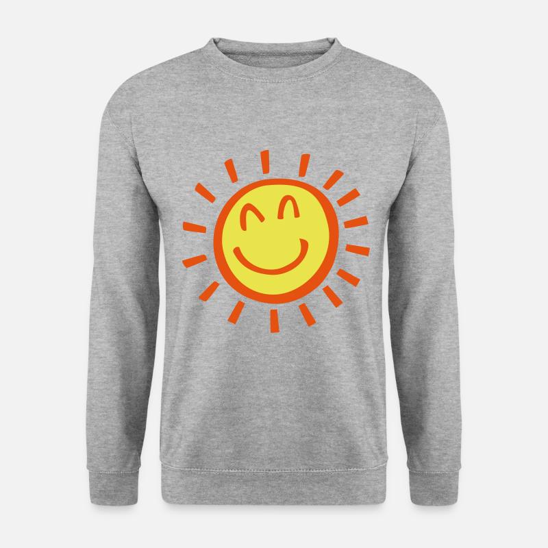 Sonne - Unisex Pullover - Weißgrau meliert