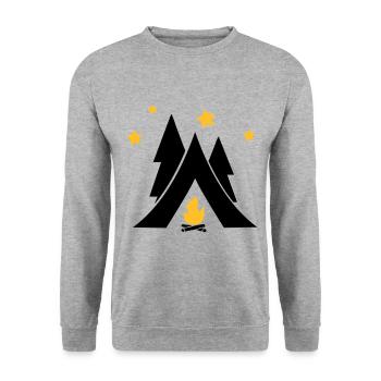 Zelt - Unisex Pullover - Weißgrau meliert - Vorne - Alina (178cm) & Michal (187cm)