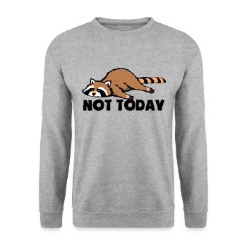 Not today - Tired and lazy - Raccoon - Unisex Sweatshirt - salt & pepper - Front - Alina (178cm) & Michal (187cm)