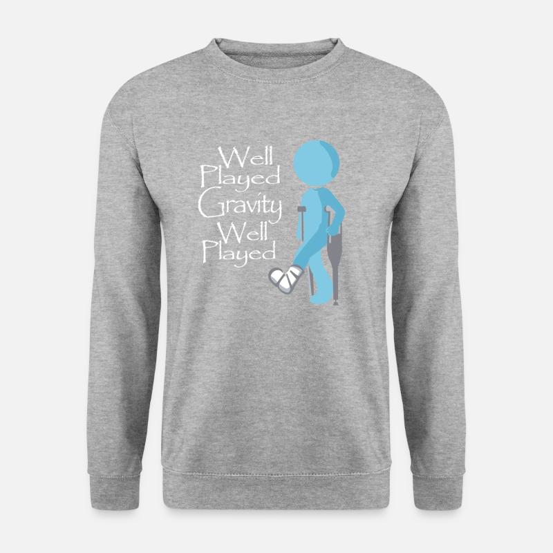 Gut gespielt Schwerkraft gut gespielt Physik - Unisex Pullover - Weißgrau meliert