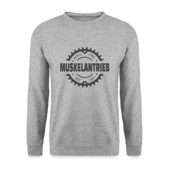 Fahrrad Anti E-Bike Radfahren Radsport Geschenk - Unisex Pullover - Weißgrau meliert - Vorne - Alina (178cm) & Michal (187cm)