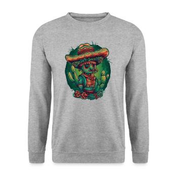 Crazy Cactus Figurine Western - Sweat-shirt Unisexe - gris chiné - Devant - Alina (178cm) & Michal (187cm)