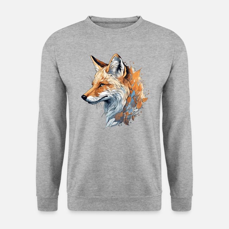 Fox realistic/abstract - Unisex Sweatshirt - salt & pepper
