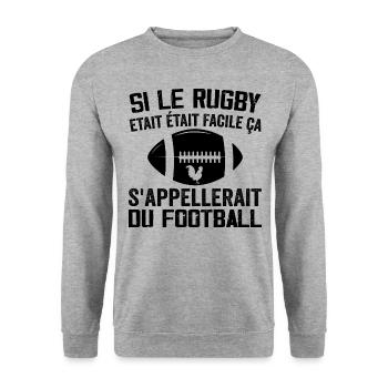 Si Le Rugby etait Facile ca s'appellerait du Foot - Sweat-shirt Unisexe - gris chiné - Devant - Alina (178cm) & Michal (187cm)