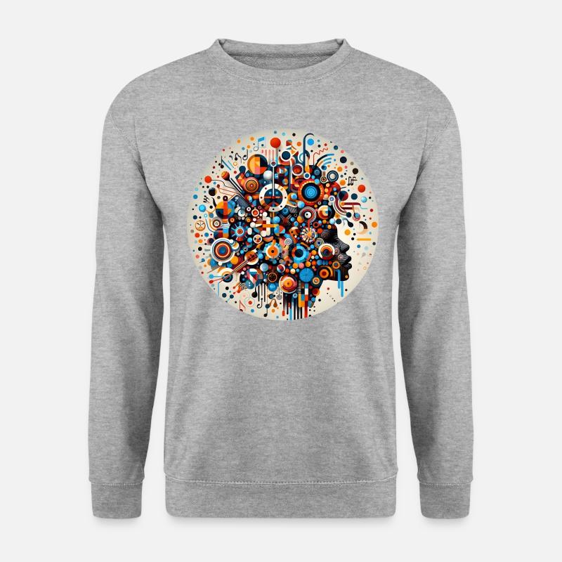 Chromatischer Afro-Fusion-Stil - Unisex Pullover - Weißgrau meliert