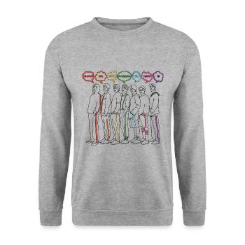 K-pop all Day K-Drama all Night - Unisex Sweatshirt - salt & pepper - Front - Alina (178cm) & Michal (187cm)