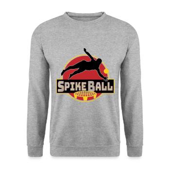 Farbe änderbar-Roundnet Spikeball Spikeballspieler - Unisex Pullover - Weißgrau meliert - Vorne - Alina (178cm) & Michal (187cm)