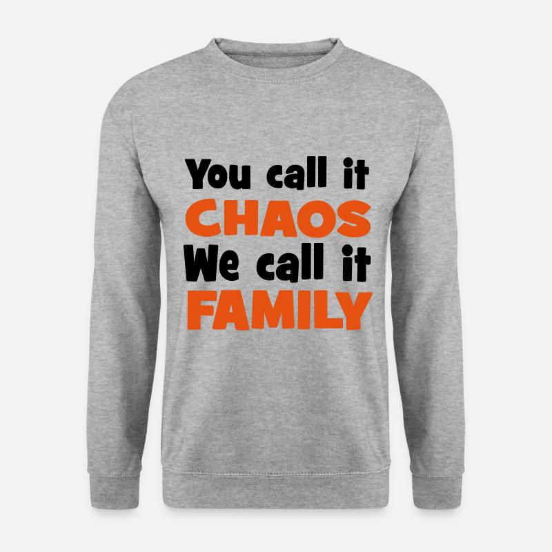 Familie - Unisex Pullover - Weißgrau meliert