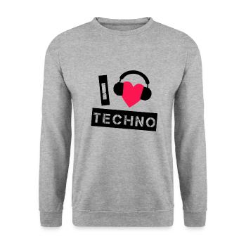 Techno - Sweat-shirt Unisexe - gris chiné - Devant - Alina (178cm) & Michal (187cm)
