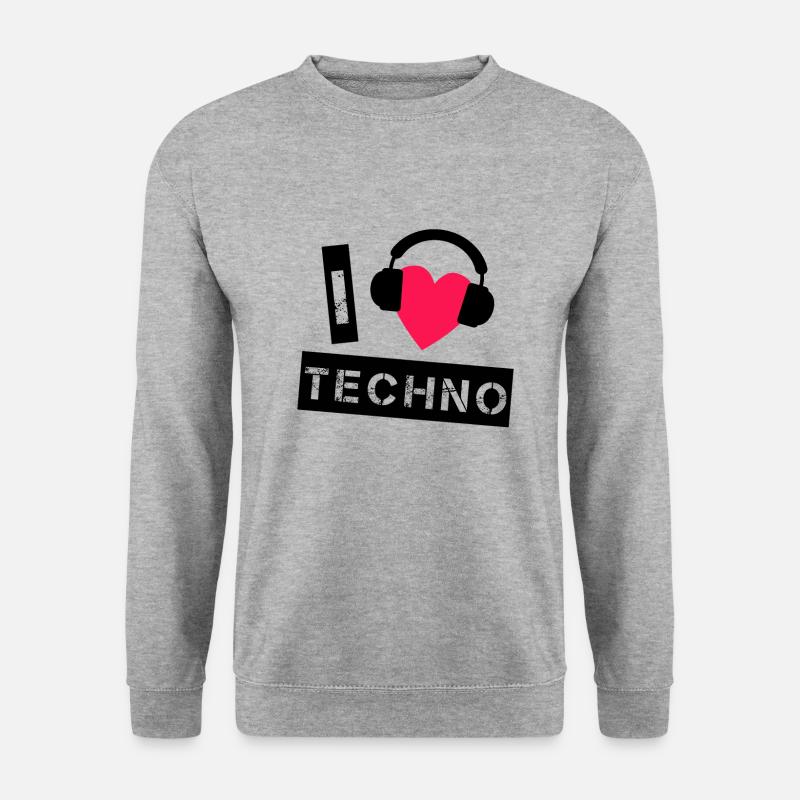 Techno - Unisex Pullover - Weißgrau meliert