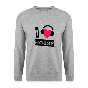 HOUSE MUSIC - Unisex Sweatshirt - salt & pepper - Front - Alina (178cm) & Michal (187cm)
