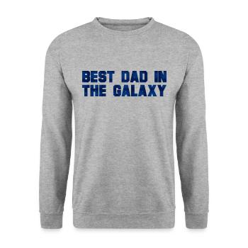 MEILLEUR PAPA DE LA GALAXIE - FÊTE DES PÈRES - SAINT-VALENTIN - Sweat-shirt Unisexe - gris chiné - Devant - Alina (178cm) & Michal (187cm)
