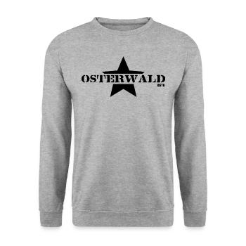 Osterwald logo clean - Unisex Pullover - Weißgrau meliert - Vorne - Alina (178cm) & Michal (187cm)