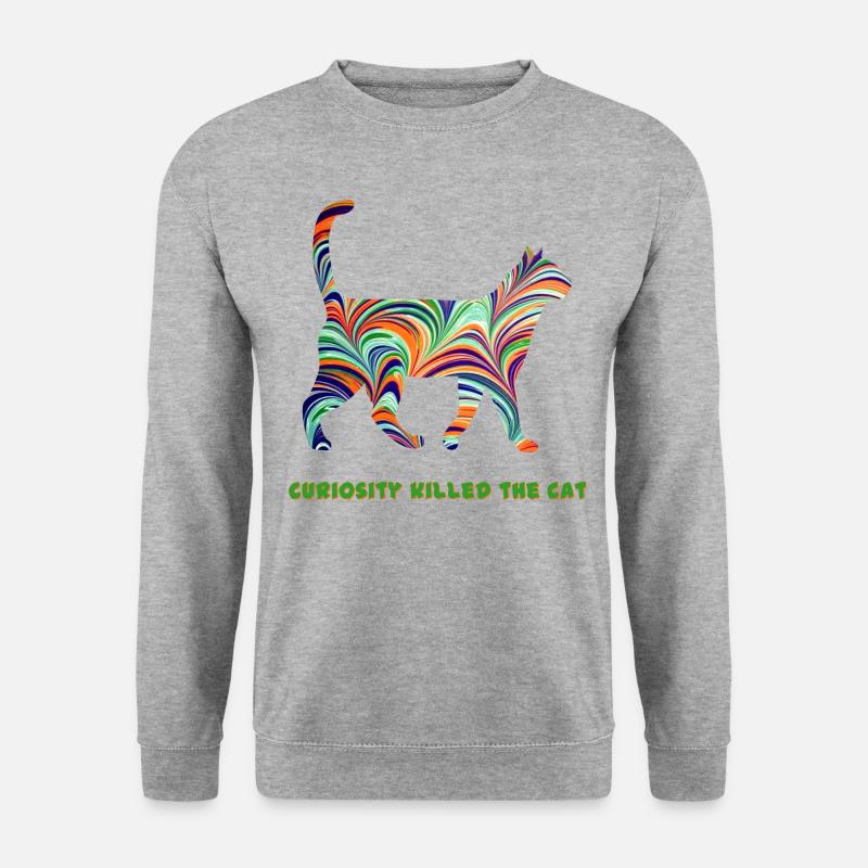 Cat with saying E 7 - Unisex Sweatshirt - salt & pepper
