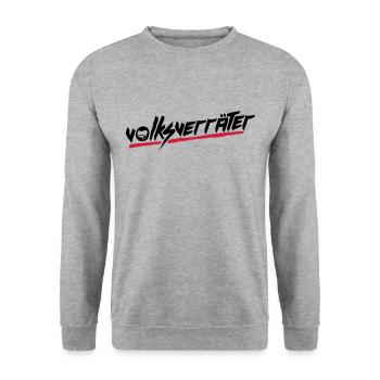 Volksverräter - Unisex Pullover - Weißgrau meliert - Vorne - Alina (178cm) & Michal (187cm)