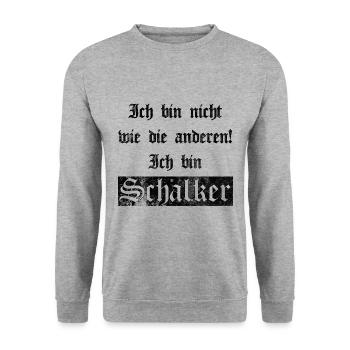 Ich bin Schalker Gelsenkirchen Geschenkidee - Unisex Pullover - Weißgrau meliert - Vorne - Alina (178cm) & Michal (187cm)