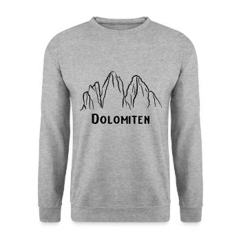 Dolomiten - Unisex Pullover - Weißgrau meliert - Vorne - Alina (178cm) & Michal (187cm)