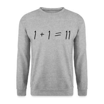 1 + 1 = 11 - Unisex Sweatshirt - salt & pepper - Front - Alina (178cm) & Michal (187cm)