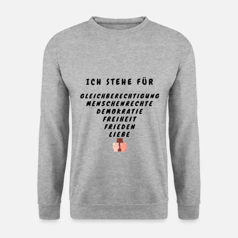 Gegen Rassismus Gegen Rechts Faust Geschenk - Unisex Pullover - Weißgrau meliert