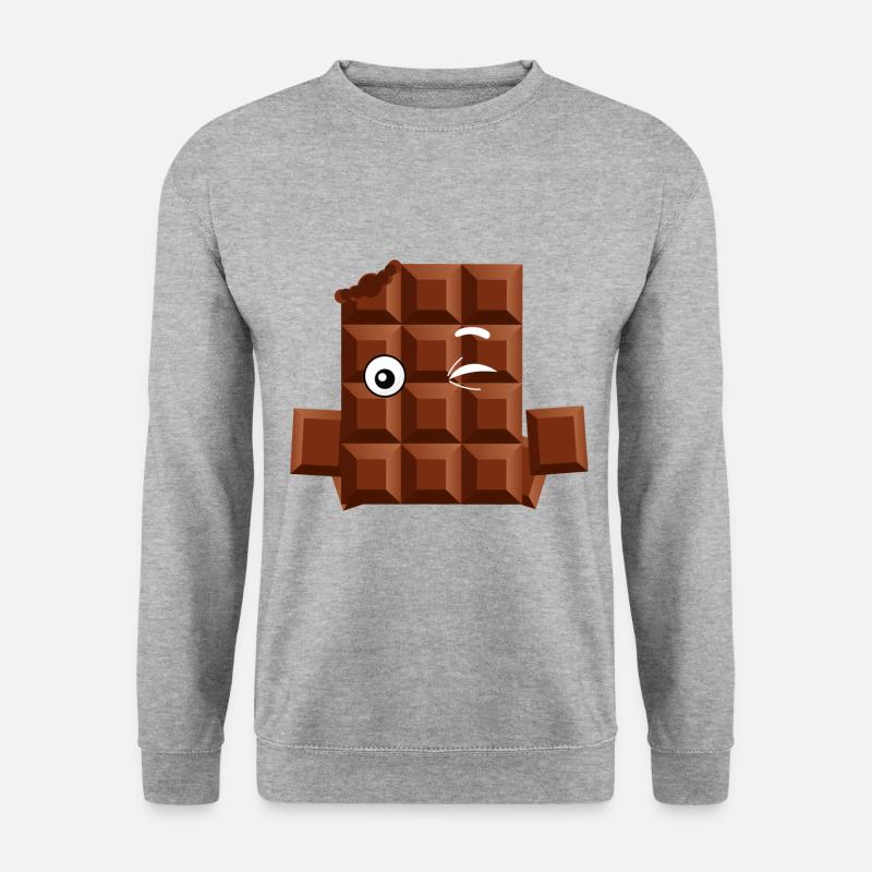 Eine lustige Schokoladentafel Schokoladen Liebe - Unisex Pullover - Weißgrau meliert