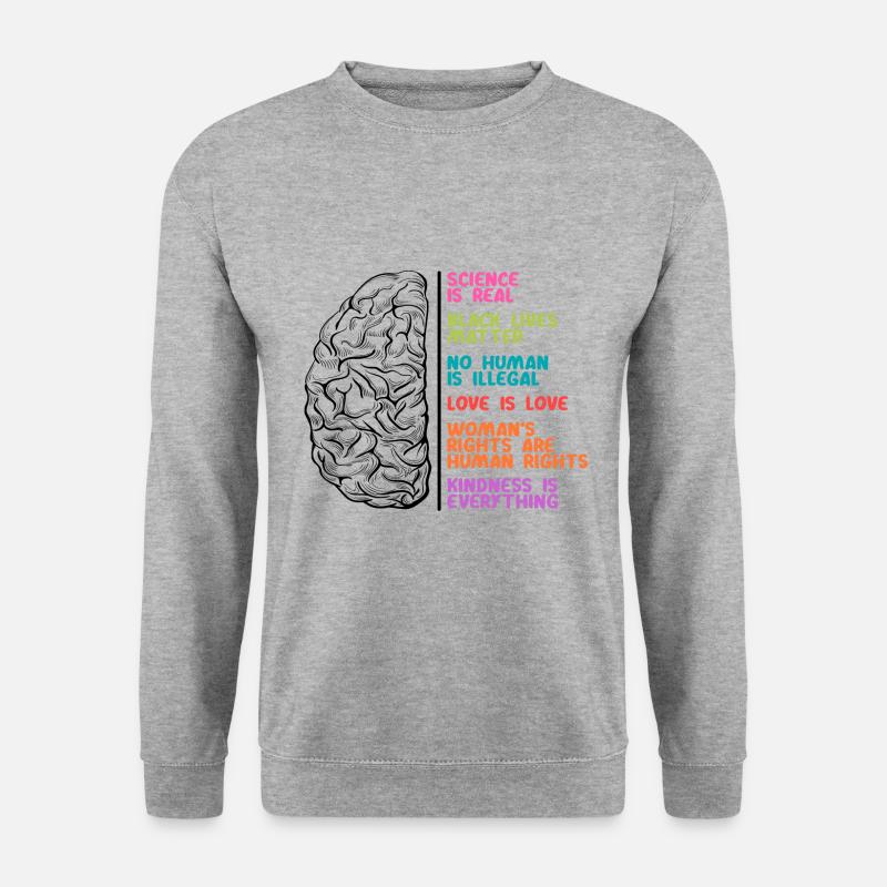 Wissenschaft Mensch Leben Liebe Frauen Rechte - Unisex Pullover - Weißgrau meliert