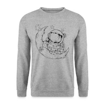 Astronaut - Unisex Sweatshirt - salt & pepper - Front - Alina (178cm) & Michal (187cm)