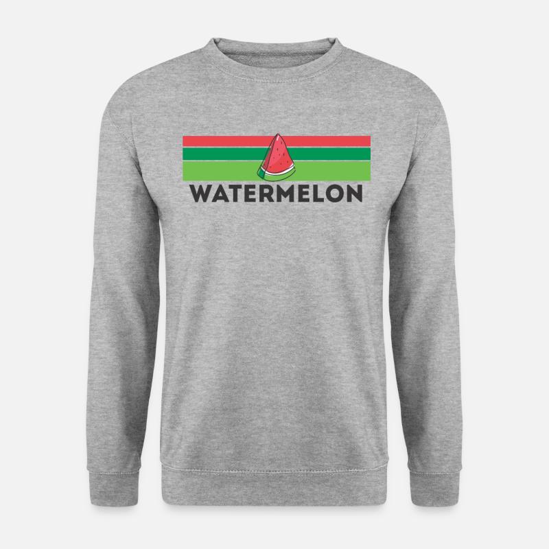 Wassermelone - Unisex Pullover - Weißgrau meliert