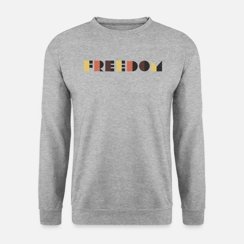 Freiheit - Unisex Pullover - Weißgrau meliert