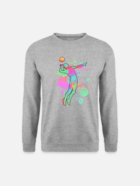 Volleyball-Graffiti - Unisex Pullover - Weißgrau meliert