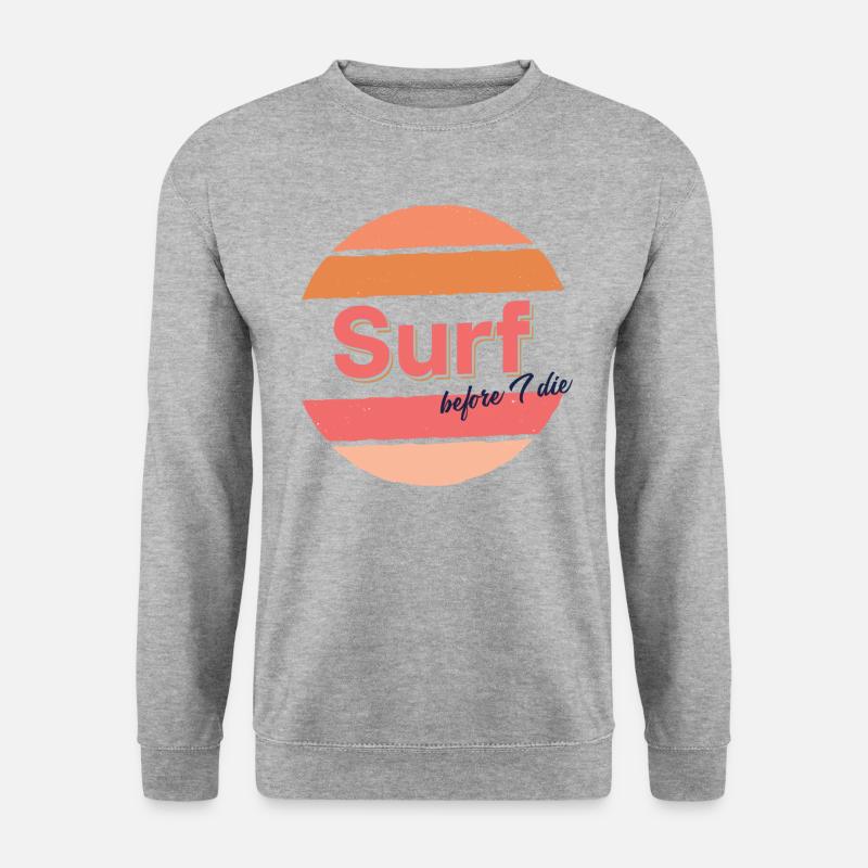 Surfen - Unisex Pullover - Weißgrau meliert