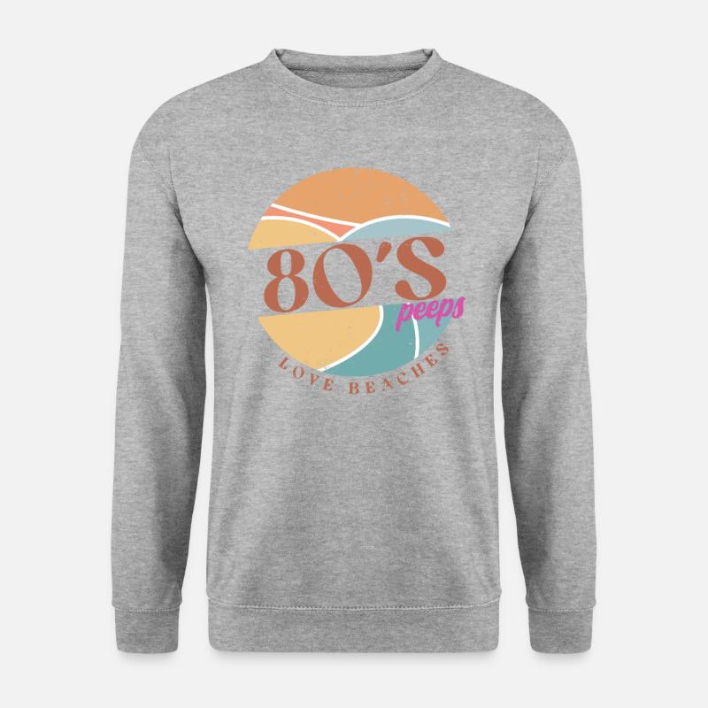 80er - Unisex Pullover - Weißgrau meliert