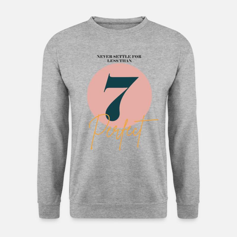 Sieben perfekt - Unisex Pullover - Weißgrau meliert
