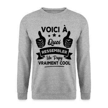 Voici à quoi ressembler un papy vraiment cool - Sweat-shirt Unisexe - gris chiné - Devant - Alina (178cm) & Michal (187cm)