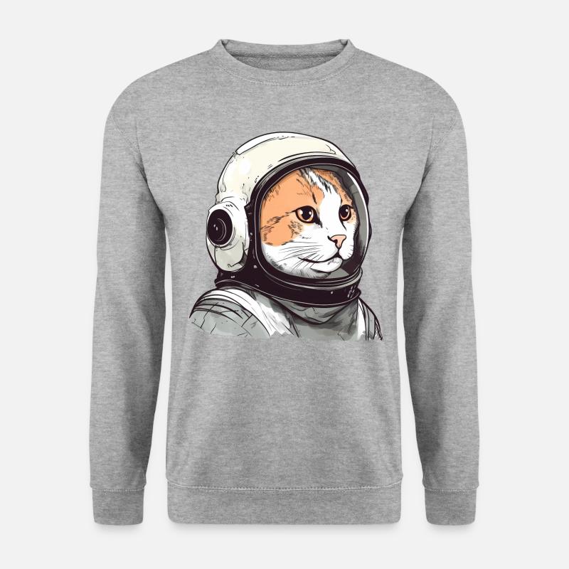 Funny Cat Astronaut - Unisex Sweatshirt - salt & pepper