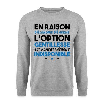 Option gentillesse indisponible - Sweat-shirt Unisexe - gris chiné - Devant - Alina (178cm) & Michal (187cm)
