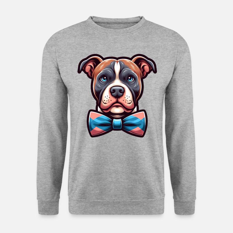 Pitbull Wearing a Bowtie - Unisex Sweatshirt - salt & pepper