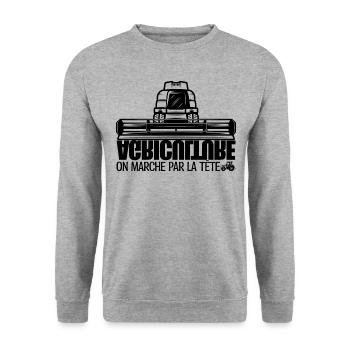 French farmers, farmer, agriculture. - Unisex Sweatshirt - salt & pepper - Front - Alina (178cm) & Michal (187cm)