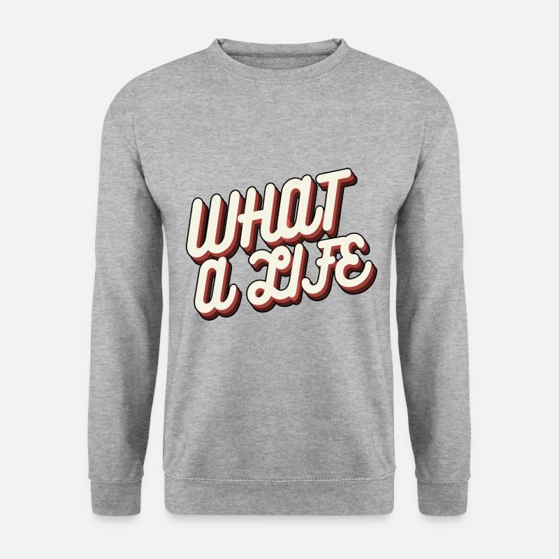 Welch Leben - Unisex Pullover - Weißgrau meliert